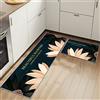HSGLGNA Set di 2 tappeti da cucina antifatica, tappetini da cucina per la decorazione della casa e l'ufficio, impermeabili, antiscivolo, tappetini da cucina comodi (Floreale A, 43x75+43x150cm)