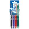 pilot Penne a sfera cancellabili Pilot Frixion Ball Clicker 0,7 mm nero blu rosso verde Set2go 4 pezzi - 006822