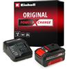 Einhell 4512042 Power-X-Change Starter Kit, Caricabatteria e Batteria da 4000 Mah Li-Ion