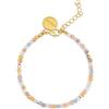 SINGULARU - Bracciale Daphne. Acciaio con Finitura in Oro 18Kt. Dettagli con Sfere di Cristalli Colorati. Lunghezza 16 cm + 3 cm. Gioielli per Donna