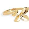 SINGULARU - Anello Zinnia. Regolabile. Ottone con Finitura Placcata Oro 18Kt e Design a Fiore. Dimensione 20 x 14 mm. Gioielli da Donna