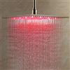 SR-Sanitaer Moderna doccia a pioggia a LED, 40 x 40 cm, con 3 colori (cromato)