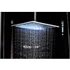 SR-Sanitaer Soffione grande a LED moderno di lusso in acciaio inossidabile Soffione quadrato ad incasso 40 x 40cm Soffione a soffitto con 3 colori a LED che cambiano in base alla temperatura dell'acqua