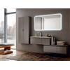 Arredobagnoecucine Mobile bagno sospeso Avril grigio talpa, cm 100, con lavabo, specchio e colonne