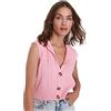 TRENDYOL Crop Polo Collar Knitwear Felpa, Colore: Rosa, S Donna