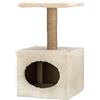 AQPET Tiragraffi Oslo 53 Cm con cuccia per gatti Albero Parco Giochi Gioco Tira Graffi per Gatto colore Beige