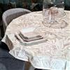 Manifattura Tessile Tovaglia Antimacchia Cotone Resinato Liquidproof - Foliage Beige, Rotondo x6 140