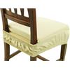 Viterbo Biancheria Set 6 Cuscini Sedia - Coprisedia Imbottiti - Vesto Molla - Con Elastico - Tinta Unita - Imbottiti - Made in Italy (Beige)