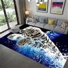PEIHUODAN Tappeto per Animali 3D Fantasia Blu Bianco Tigre Leopardo Tappeto per Soggiorno Tappeto per Camera dei Bambini Tappeto Morbido Antiscivolo Lavabile Zerbino Tappetino (Blu#4,80 x 160 cm)