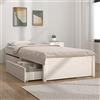 Capwee Giroletto Singolo 90x200 Letto Singolo con cassetti Giroletto Singolo con Contenitore Struttura Letto con cassetti-Bianco-90 x 200 cm