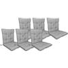 IlGruppone Set Cuscini Sedia Con Schienale Imbottiti Con Laccetti Banda Elastica Per Fissaggio Prodotto Italiano Sedie Poltrone Sdraio Reclinabili Cucina Giardino 40 x 80 Cm - Grigio - 6 Pezzi