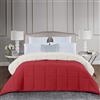 CosìCasa Piumone Letto alla Francese 200X200 | Trapunta Letto 300 gr/mq Anallergica | Piumino Letto per l'Inverno 1 piazza e Mezza Double Face | Piumino Letto Colorato Tinta Unita | Rosso/Grigio