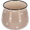 KOTARBAU® Vaso da fiori in ceramica, diametro 125 mm, beige a pois bianchi