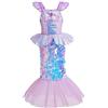 Lito Angels Children's Apparel Lito Angels Costume da Sirenetta Vestito Principessa Sirena Sirena per Bambina Taglia 5-6 Anni, Viola (Etichetta in Tessuto 120)
