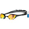 ARENA Cobra Ultra Swipe Mr - Occhialini da nuoto da donna, taglia unica, colore: Giallo rame-nero & AntifoSpray&Swim, Spray Anti Appannamento Istantaneo per Occhialini Unisex Adulto, Trasparente