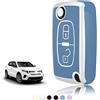 TOOMUME Cover Chiave TPU, Custodia Chiave Adatto per Peugeot 207 CC 308 SW 607 Expert Partner Tepee Citroen C4 C3 Picasso Berlingo Fiat Scudo, Copri Chiavi Guscio Chiave Auto Telecomando - Flip Key