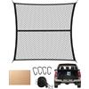 FoundGo 120x120cm Singolo strato Rete da carico elastica [Max.210x210cm espandibile] Rete da carico per camper incl. 4x moschettoni + 4x ganci ABS + 2x cinghie elastiche