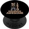 Coole Geburtstagsshirts für Hundeliebhab 1970 55 Anni di Being Awesome Bulldog Cane Vintage PopSockets PopGrip Adesivo