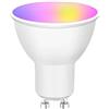 Zarivy Faretto LED Smart GU10 6.5W RGB+CCT, tecnologia Bluetooth MESH, controllo del colore e della temperatura, ideale per illuminazione ambientale e decorativa.