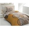 Home Linge Passion | Copripiumino - 2 pezzi | 100% cotone - 57 fili | 1 persona - 140 x 200 cm | Yucatan - Grigio e Ocra Arancione