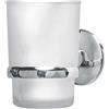 Fackelmann Vision 86763 - Bicchiere con Porta Bicchiere, Superficie Lucida, Cromato, 9,5 x 7 x 11,5 cm (A x B x P)