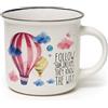 Legami - Cup Puccino, Tazza in Porcellana New Bone China, Tema Air Ballon, Take a Break Collection, Capacità 350 ml, Lavabile in Lavastoviglie, Utilizzabile in Microonde
