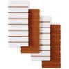 KitchenAid Albany - Set di 4 asciugamani da cucina, in cotone, color miele arancione/bianco, 40,6 x 66 cm
