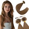 Elailite Extension Capelli Veri Cheratina #6 Castano, 40cm Pre-bonded U-tip Remy Human Hair Indiani 200 Ciocche 100g