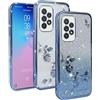 Jeelar Cover per Samsung Galaxy A52s 5G, Custodia Protettiva Simpatica Custodia Protettiva Glitterata per donne e Ragazze Custodia Blu