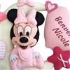 Generico Fiocco Nascita Azzurro Bimbo con Minnie, Luna, Nuvole e Stelle - Nome Personalizzato-Decorazione per Porta Cameretta Bimbo - Fatto a mano - Benvenuto a Nuovo Nascituro (Minnie 1)