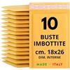 Easy8 10 Buste Imbottite per Spedizioni, 18x26 cm, Buste Pluriball, Bolle Aria, Spedizione in Carta Avana con Chiusura Adesiva, Gialle, Sigillanti e Protettive per Materiali Fragili e Delicati