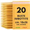 Easy8 20 Buste Imbottite per Spedizioni, 18x26 cm, Buste Pluriball, Bolle Aria, Spedizione in Carta Avana con Chiusura Adesiva, Gialle, Sigillanti e Protettive per Materiali Fragili e Delicati