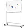 Jago® Lavagna Magnetica con Ruote - Doppia Faccia, Girevole, Cancellabile a Secco, Magneti, Pennarelli, Spugna, Vassoio, Dimensione a Scelta, Bianca - Bacheca Magnetica, Whiteboard (110 x 75 cm)
