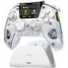 ManbaOne Controller di gioco wireless con schermo interattivo per Switch/Windows PC/iOS/Android, effetto Hall Stick e trigger con dock di ricarica (bianco)