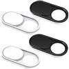 CloudValley Copri Webcam, 0.6mm Ultra-Sottile Metallo, Copri Telecamera per Portatile, MacBook PRO, MacBook Air, PC, Tablet, Mac, iPad, Webcam Cover, [2 nero+2 bianchi]