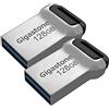 Gigastone 128 GB Chiavetta USB 3.1, Z90 Serie, Set da 2, Velocità e prestazioni affidabili, Ideali per PC Computer Mac, Compatibile con interfaccia USB 2.0/3.0, Impermeabile in metallo, Mini e robusto
