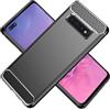 owlhold Cover per Samsung Galaxy S10 Plus, Custodia Spazzolata e Fibra di Carbonio Morbido Silicone TPU Slim Fit Case, Antiurto, Antigraffio, Antiscivolo, Protezione Grado Militare, Nero