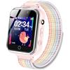 PTHTECHUS Smartwatch per Bambini, Orologio Bambino con Chiamata, Telefono Gioco SOS Pedometro Modalità Scuola Calcolatrice Torcia Sveglia Video Musica, Regali per Ragazzi Ragazze Studente, Rosa