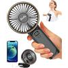 Bistfy Ventilatore Portatile 5200mAh Ultra Silenzioso 6 Velocità USB C Mini Ventilatori da Tavolo con LCD Display, 180° Pieghevole con Cordino come Ventilatore da Collo