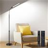 OUTON Lampada da Terra LED Dimmerabile, 4 Temperature di Colore, Telecomando e Controllo Touch Intelligente, Illuminazione per Soggiorno, Ufficio, Camera da Letto, Salotto, Nero