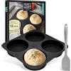Moritz & Moritz Stampo per Burger Buns in silicone rotondo 12 cm Ø - Per pane, panini per hamburger e muffin XXL - spatola e ricettario inclusi
