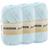 Etrexonline Gomitolo Filato 220 Metri di 100% Cotone Perfetto per Maglia e Uncinetto - Colore Celeste Baby 100 gr x 3 Pezzi