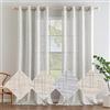 EMEMA Trasparente Tende Lino Voile Tenda con Occhielli a Traslucido Tende Moderne a Vela per Porte Balcone Adatte per Soggiorno Camera da Letto 2 Pannelli 140x260 cm Bianco Grigio