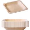 GRÄWE® - Piatti di legno monouso, 25 pezzi, quadrati, 14,5 x 14,5 cm