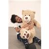 bananair Orsacchiotto gigante di peluche (da 100 cm a 340 cm), 5 colori disponibili (beige, grigio, marrone, bianco, rosa), enorme orsacchiotto come regalo di Natale. (Beige, 100 cm).