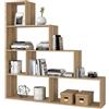 Habitdesign Fores Diseño Kafka S01 Libreria Divisorio, 145 x 29 x 145 H Cm, Rovere Spazzolato, Melamina