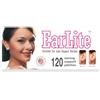 Earlite, 120 bende di supporto per lobo dell'orecchio e orecchini, bende invisibili ed impermeabili, in custodia con chiusura lampo