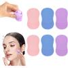 Mulomir 6 pezzi Scrubber viso in silicone, detergente viso manuale, spazzola per massaggio per il lavaggio del viso per peeling, punti neri e acne, cura della pelle(2 blu + 2 rosa + 2 viola)