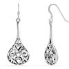 LeCalla Argento Sterling 925 antico filigrana balinese goccia orecchini per donne adolescenti, 45mm x 16mm, Argento