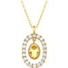 MYSTIC JEWELS - Ciondolo a mano di Fatima e malocchio con pietre, gioiello in argento Sterling 925, minimalista, per donne e ragazze, con scatola regalo, 40 + 5 cm, Zirconia cubica, Zirconia cubica